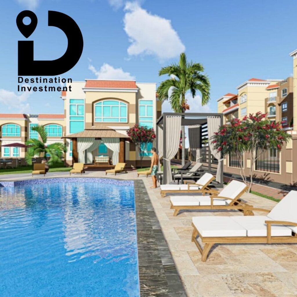 لقطة صباحية لحمام السباحة الرئيسي داخل كمبوند Lake Yard بدر بتصميم هادئ ومريح