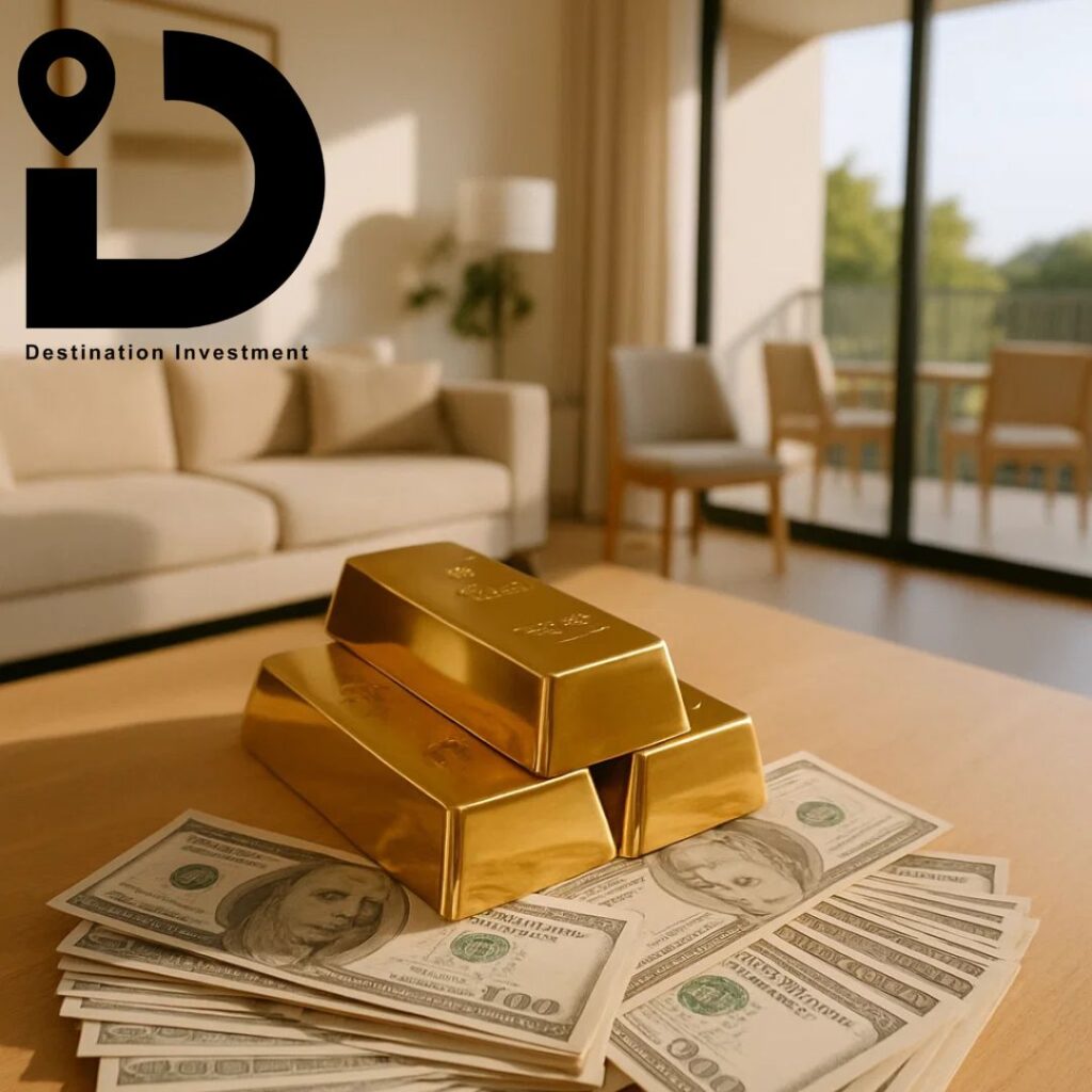 مزيج من العقارات الحديثة والذهب والدولار يبرز مفهوم الاستثمار الآمن