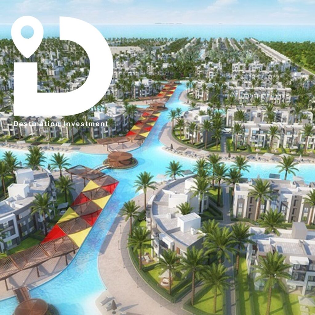 تصميم 3D يوضح توزيع الوحدات والمسطحات الخضراء في مشروع Lasirena Bay رأس سدر من Lasirena Group