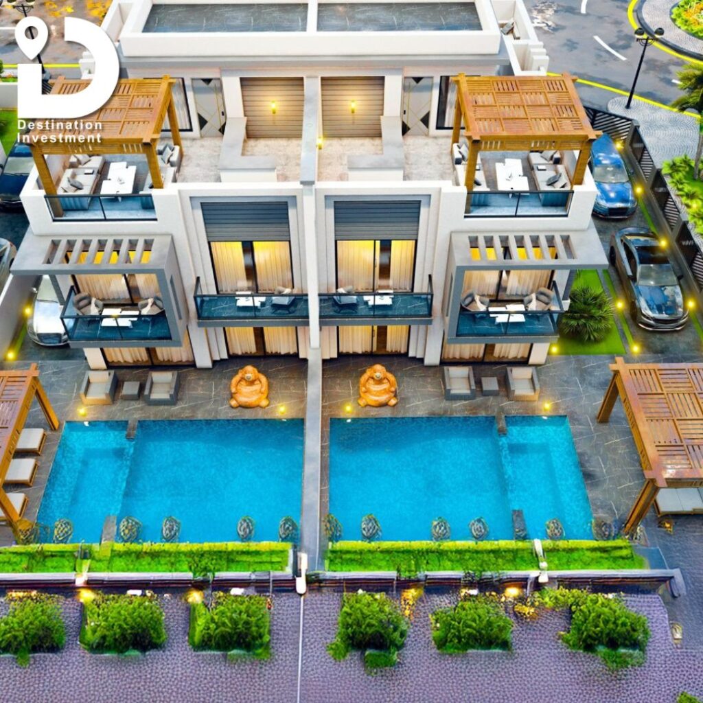إطلالة أمامية لفيلا فاخرة بإضاءة صفراء دافئة تبرز جمال التفاصيل المعمارية.
Zayed Greens 3
من شركة ZG Developments
