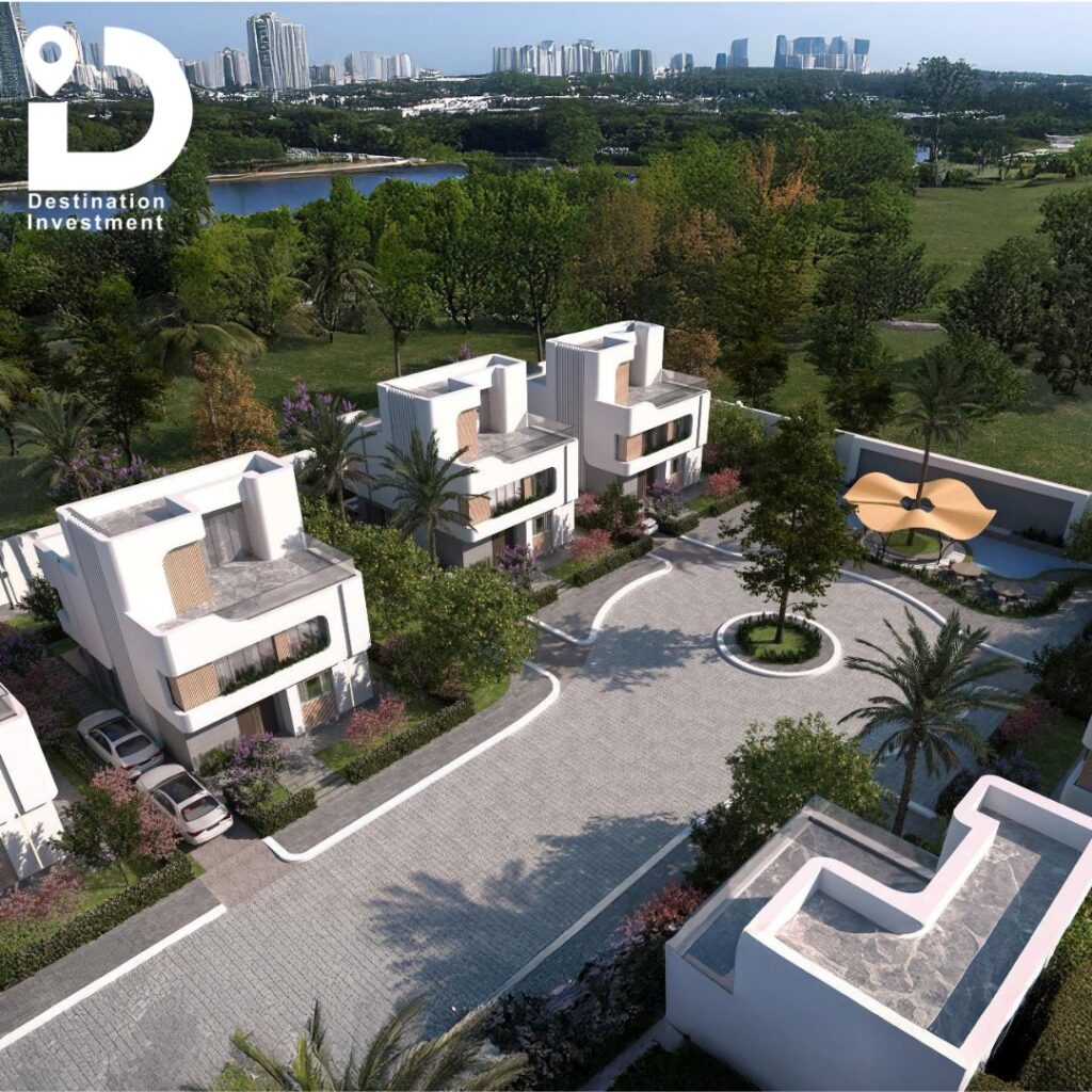 منظر جوي لمشروع Zayed Greens 4 – من شركة ZG Developments، يكشف عن التخطيط المتناسق للفلل والمساحات الخضراء الواسعة التي تمنح المشروع طابعًا راقيًا ومريحًا