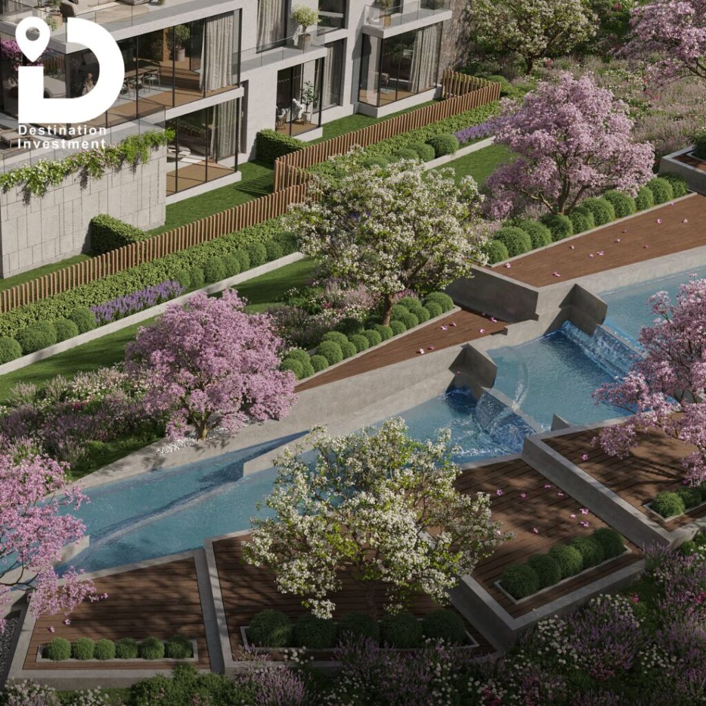 مساحات خضراء من كمباوند Nest New Cairo شركة Nawassy Developments