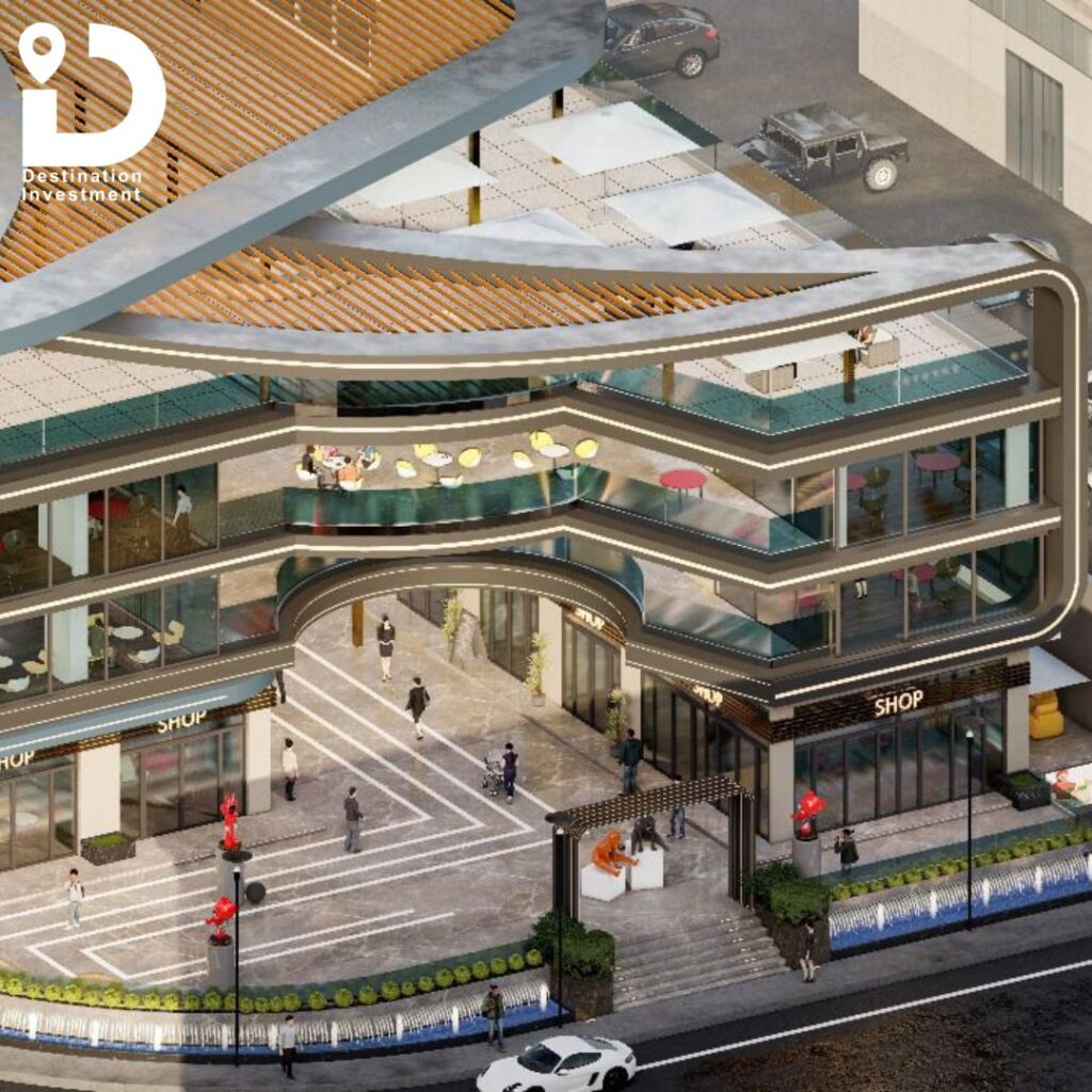 تصميم ثلاثي الأبعاد لواجهات مشروع Tria Mall – Mehwar 26 July – Elmanara Development.