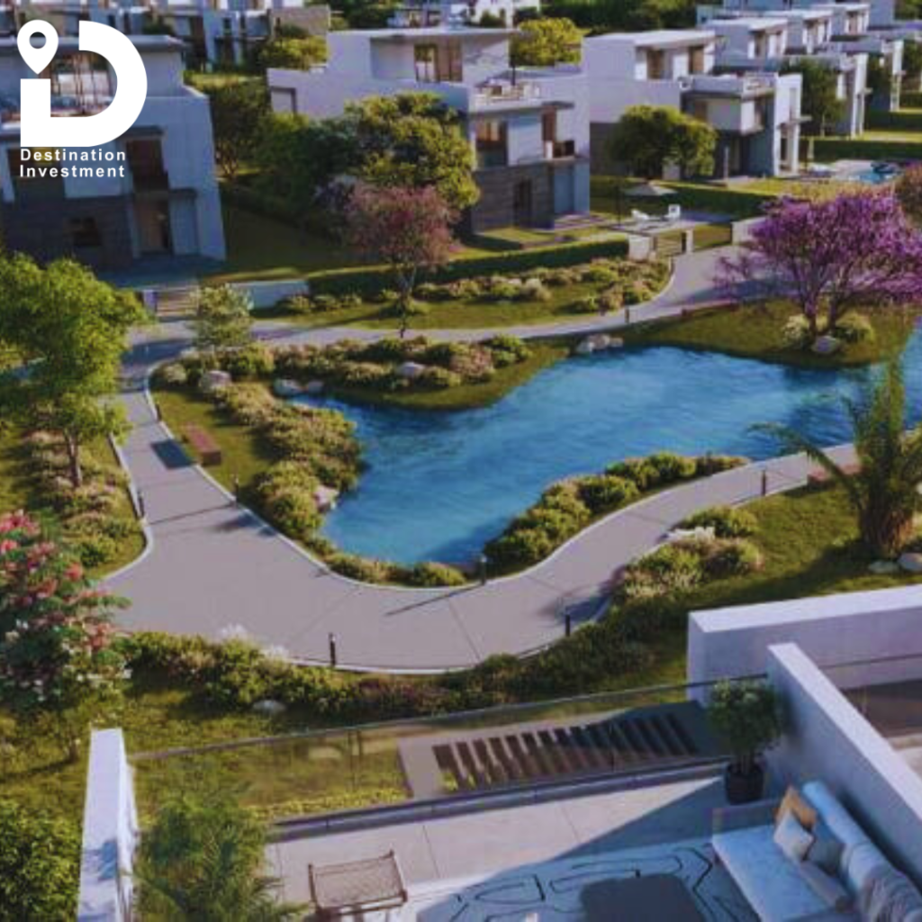 لاند سكيب واسعة وبحيرات صناعية داخل RoseVille.