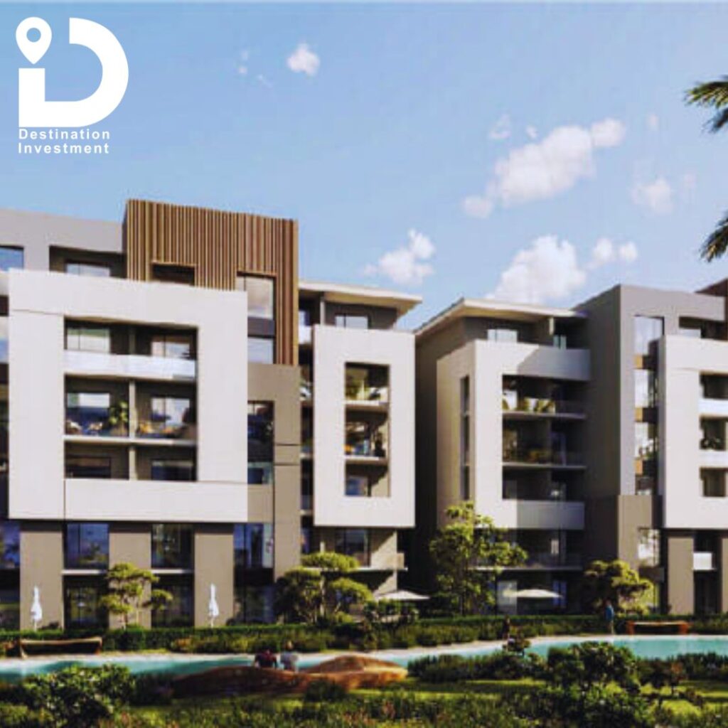 صورة تصميمية تبين مداخل المشروع والبنية التحتية لمشروع Acasa Mia – التجمع الخامس لشركة Dar Al Alamia Development.